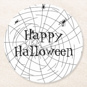Posavasos Redondo De Papel Spider Web Hand Drake Abstract Design