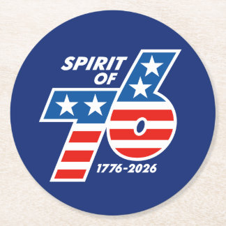 Posavasos Redondo De Papel Spirit of 76 - America's 250th Birthday 1776-2026