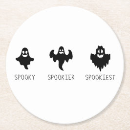 Posavasos Redondo De Papel Spooky Spookier Spookiest
