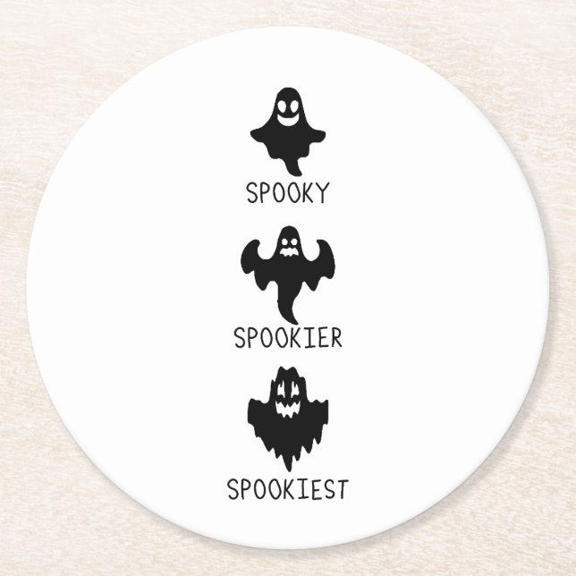 Posavasos Redondo De Papel Spooky spookier spookiest (Anverso)