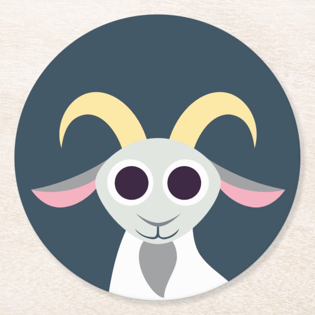 Posavasos Redondo De Papel Stanley la cabra (Anverso)