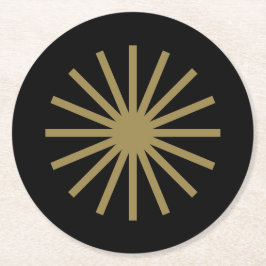 Posavasos Redondo De Papel Starburst Black and Gold