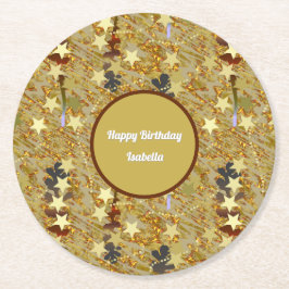 Posavasos Redondo De Papel Stars and Sparkle Any Age Birthday Party