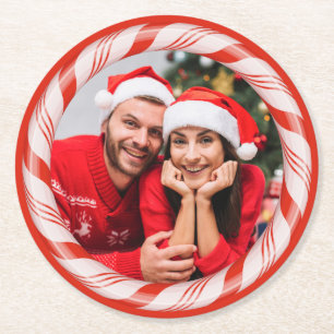 Posavasos Redondo De Papel SU foto en una tarima de papel personalizado Candy