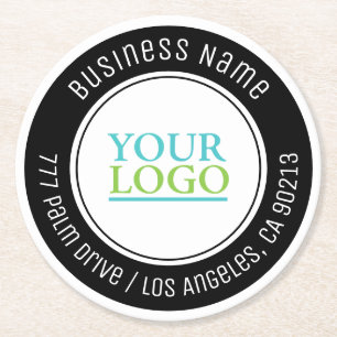 Posavasos Redondo De Papel Su logotipo, nombre comercial, dirección o cualqui