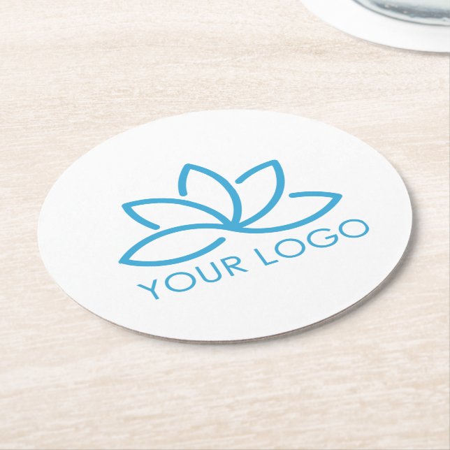 Posavasos Redondo De Papel Su logotipo profesional para empresas (En perspectiva)