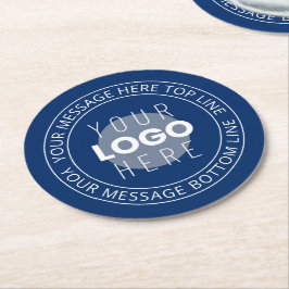 Posavasos Redondo De Papel Su logotipo y texto circular de Personalizable | A