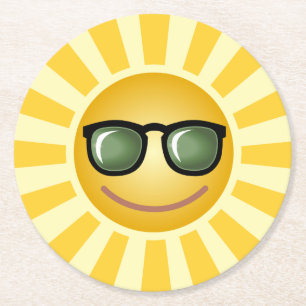 Posavasos Redondo De Papel Sun de encargo