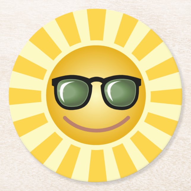 Posavasos Redondo De Papel Sun de encargo (Anverso)