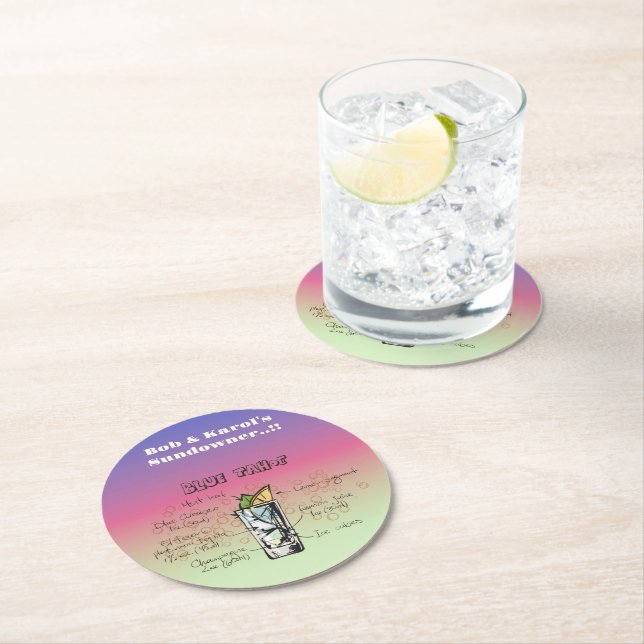 Posavasos Redondo De Papel Sundowner Blue Tahoe Cocktail Fiesta (In situ)