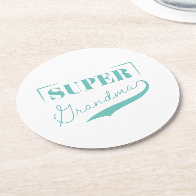 Posavasos Redondo De Papel Super Abuela (En perspectiva)