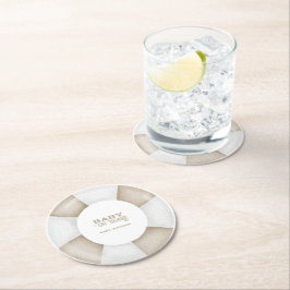 Posavasos Redondo De Papel Surf Board Baby Shower Custom