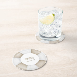 Posavasos Redondo De Papel Surf Board Baby Shower Custom