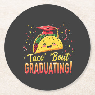 Posavasos Redondo De Papel Taco 'Bout Graduando Cinco De Mayo