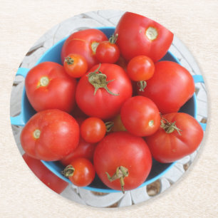 Posavasos Redondo De Papel Tazón de tomates