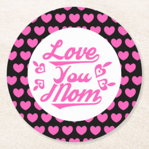 Posavasos Redondo De Papel Te amo, Mamá, el Día de la Madre - 11096