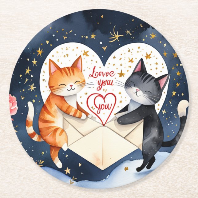 Posavasos Redondo De Papel Te quiero (Anverso)