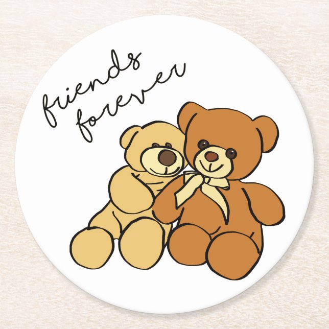 Posavasos Redondo De Papel Teddy bears (Anverso)
