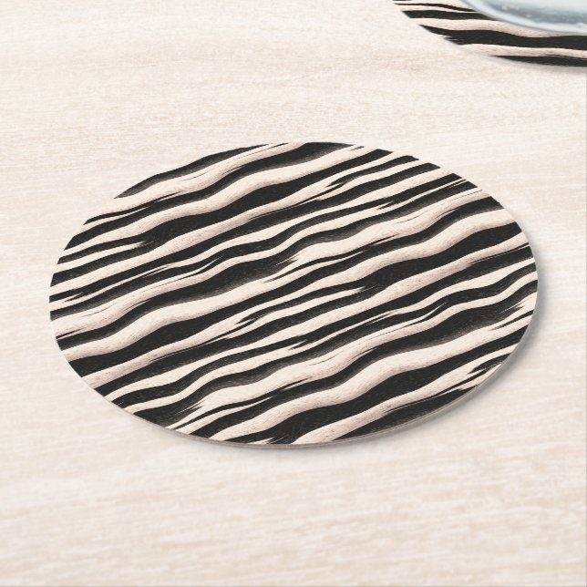 Posavasos Redondo De Papel Tejidos cebra textura sin fisuras + tus ideas (En perspectiva)