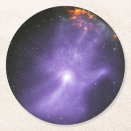 Posavasos Redondo De Papel Telescopios de rayos X Mano cósmica fantasmal