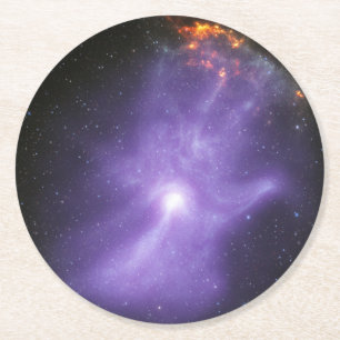 Posavasos Redondo De Papel Telescopios de rayos X Mano cósmica fantasmal