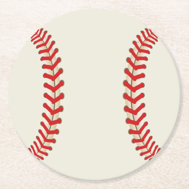 Posavasos Redondo De Papel Tema de deportes de béisbol (Anverso)