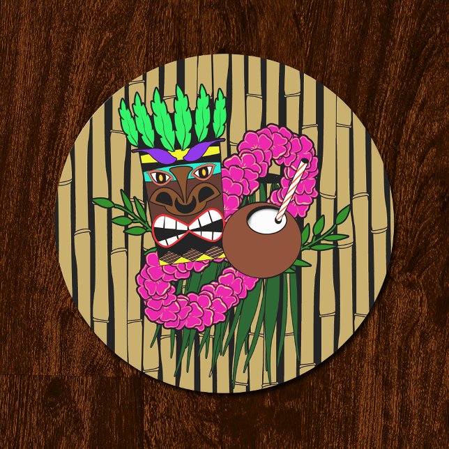 Posavasos Redondo De Papel Tema de Luau (Subido por el creador)
