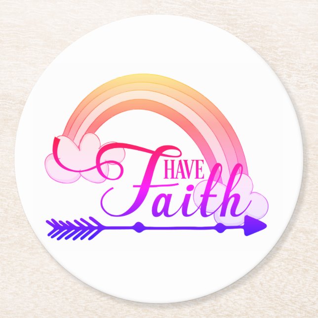 Posavasos Redondo De Papel Ten Faith Rainbow (Anverso)