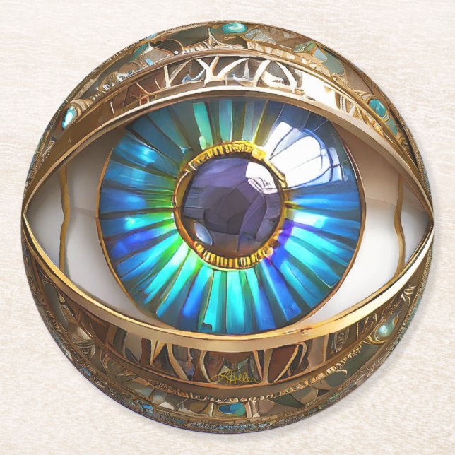 Posavasos Redondo De Papel Tengo el tercer ojo en ti (Anverso)