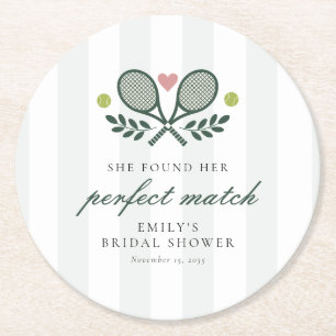 Posavasos Redondo De Papel Tenis Boda Perfect Match
