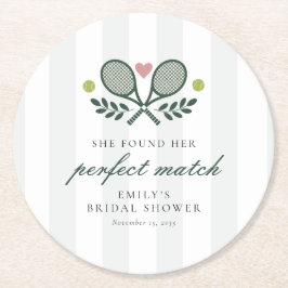 Posavasos Redondo De Papel Tenis Perfect Match Despedida de Soltera