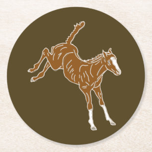 Posavasos Redondo De Papel Ternera de caballo de rana - uni-color transparent