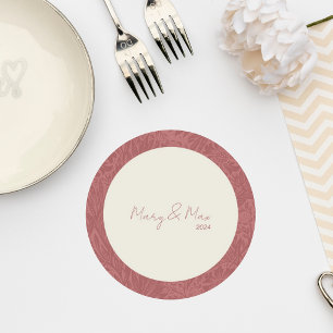 Posavasos Redondo De Papel Terracotta Floral Wedding Coaster