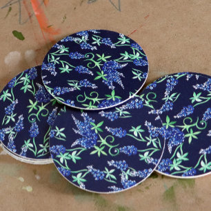 Posavasos Redondo De Papel Texas Bluebonnets Texan