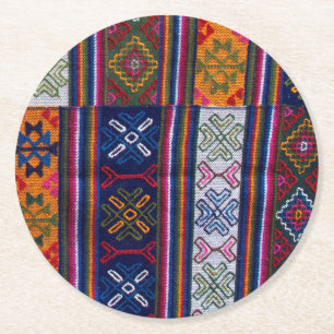 Posavasos Redondo De Papel Textil butanés