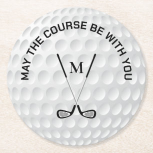 Posavasos Redondo De Papel Texto del personalizado de los clubes de golf cruz