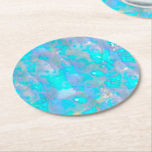 Posavasos Redondo De Papel textura opal de piedra