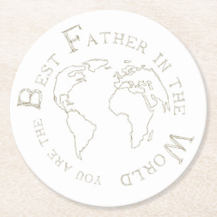 Posavasos Redondo De Papel The best father in the world