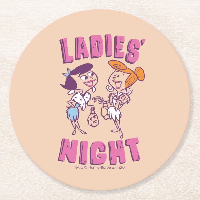 Posavasos Redondo De Papel The Flintstones | Betty & Wilma - Ladies' Night (Anverso)