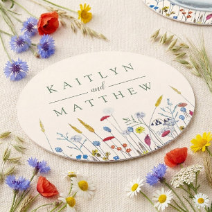 Posavasos Redondo De Papel The Wildflower Meadow Wedding Suite -