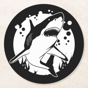 Posavasos Redondo De Papel Tiburón