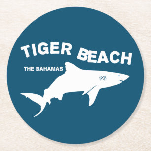 Posavasos Redondo De Papel Tiger Beach - Bahamas   Submarinismo con tiburones