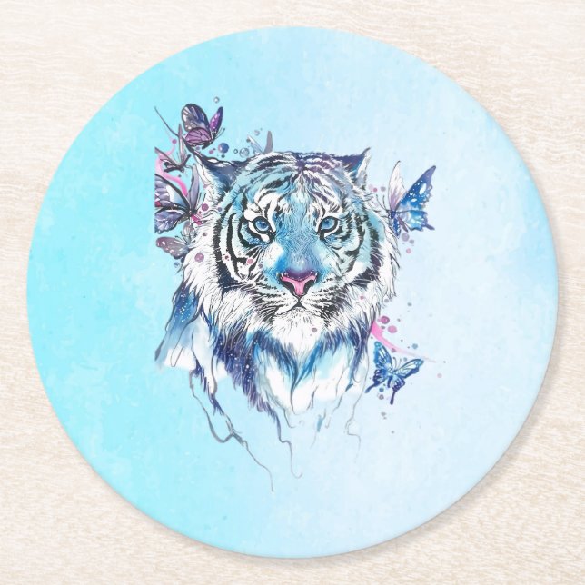 Posavasos Redondo De Papel Tigre (Anverso)