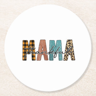 Posavasos Redondo De Papel Tipografía de la caída de la mamá agradecida