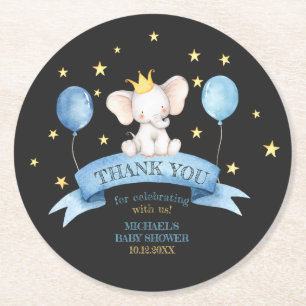 Posavasos Redondo De Papel tiza negra bebé gracias elefante GLOBO