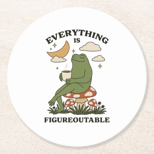 Posavasos Redondo De Papel Todo es Figureoutable (Anverso)