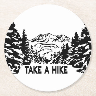 Posavasos Redondo De Papel Toma una cita de Hike en el paisaje de montaña mon