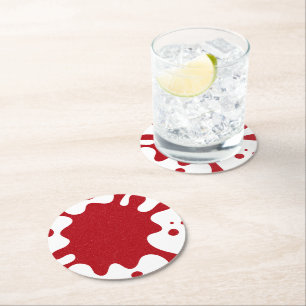 Posavasos Redondo De Papel Tomato Rojo Splash Coaster – Diseño Personalizable