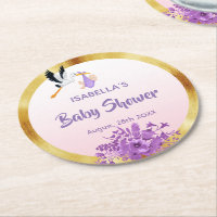 Torciga de rosa de oro morado de Baby Shower