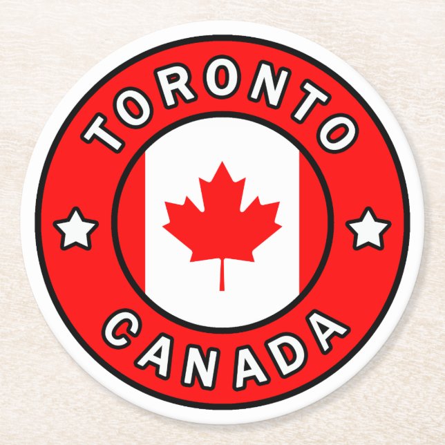 Posavasos Redondo De Papel Toronto Canadá (Anverso)